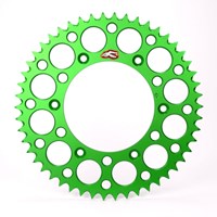 SPROCKET REAR ULTRALIGHT KAWASAKI/SUZUKI KX65 00-24, RM65 03-05, 46T GREEN